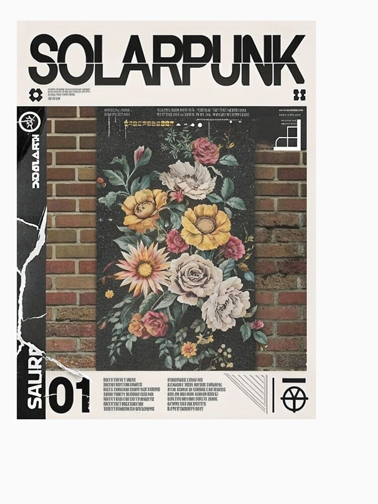 Solarpunk: SAURA Floral Painting on Brick by Raw-Ink