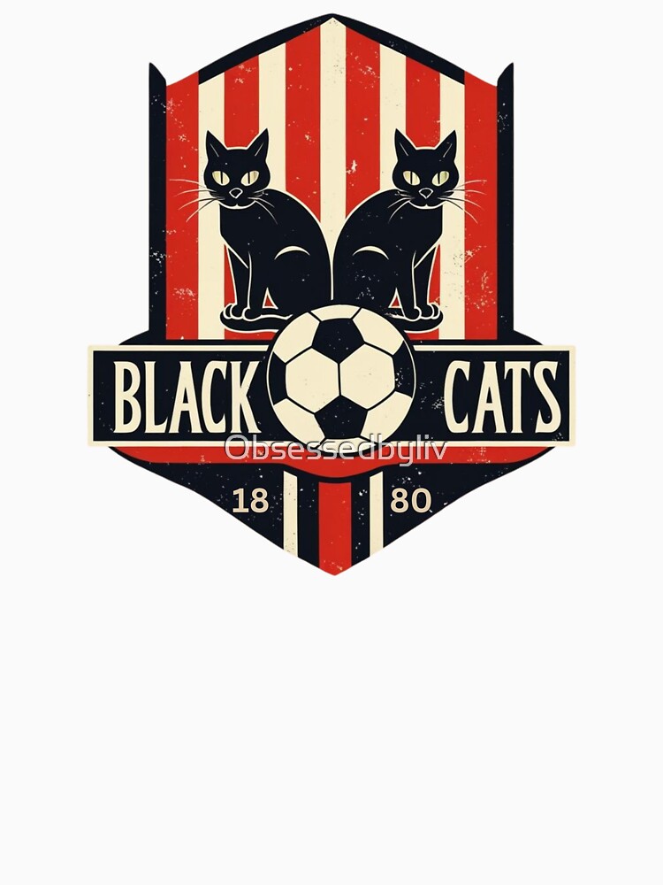 vintage sunderland t-shirt, sunderland sticker, black cats shirt by Bits & Bops Boutique