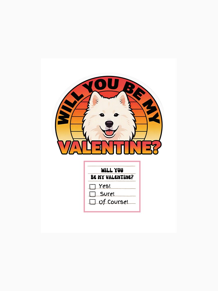 Adorable Watercolor Retro Samoyed– Valentine’s Day Question by M1234s