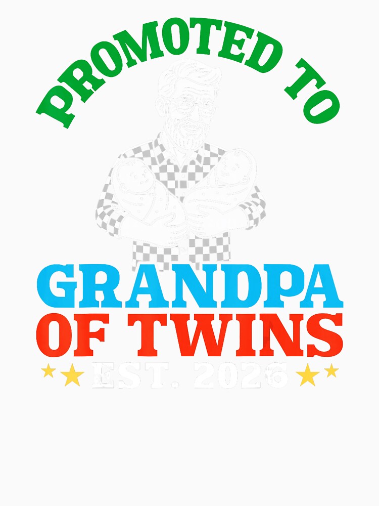 Promoted To Grandpa Of Twins Est 2026 Funny Family Announcement by zamiokaline