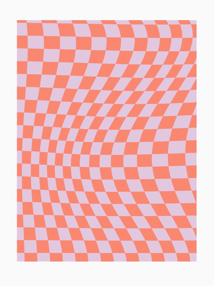 Check Pattern Lilac And Orange Wavy Checkers Checkerboard Pattern by 4seasondesign