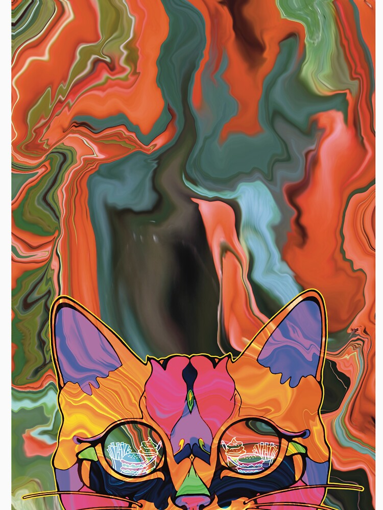 Psychedelic Trippy Cat – Midnight Munchies by Odd Mood Studio