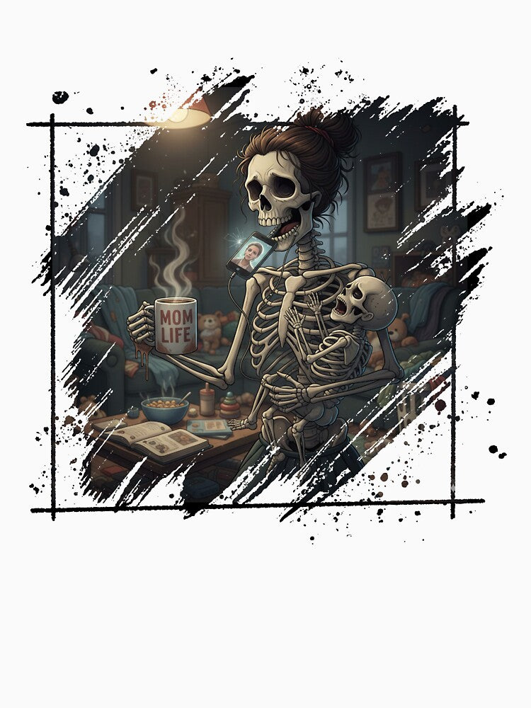 Overstimulated Moms Club Skeleton by LaughLine Design