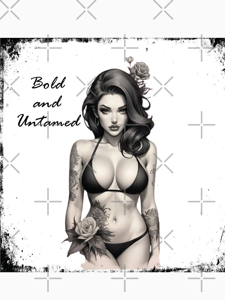 Bold and Untamed – Tattooed Beauty with Flowers | Red Vixen Energy by GraphixKing999