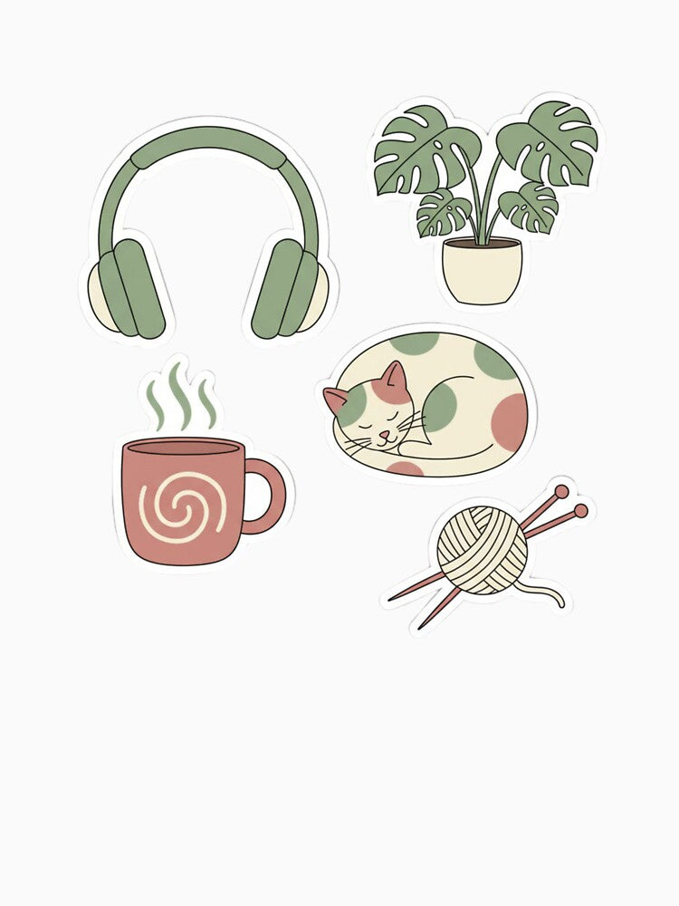Emotional Support Everything - Cute Introvert Sticker Sheet by LaurannaDesign