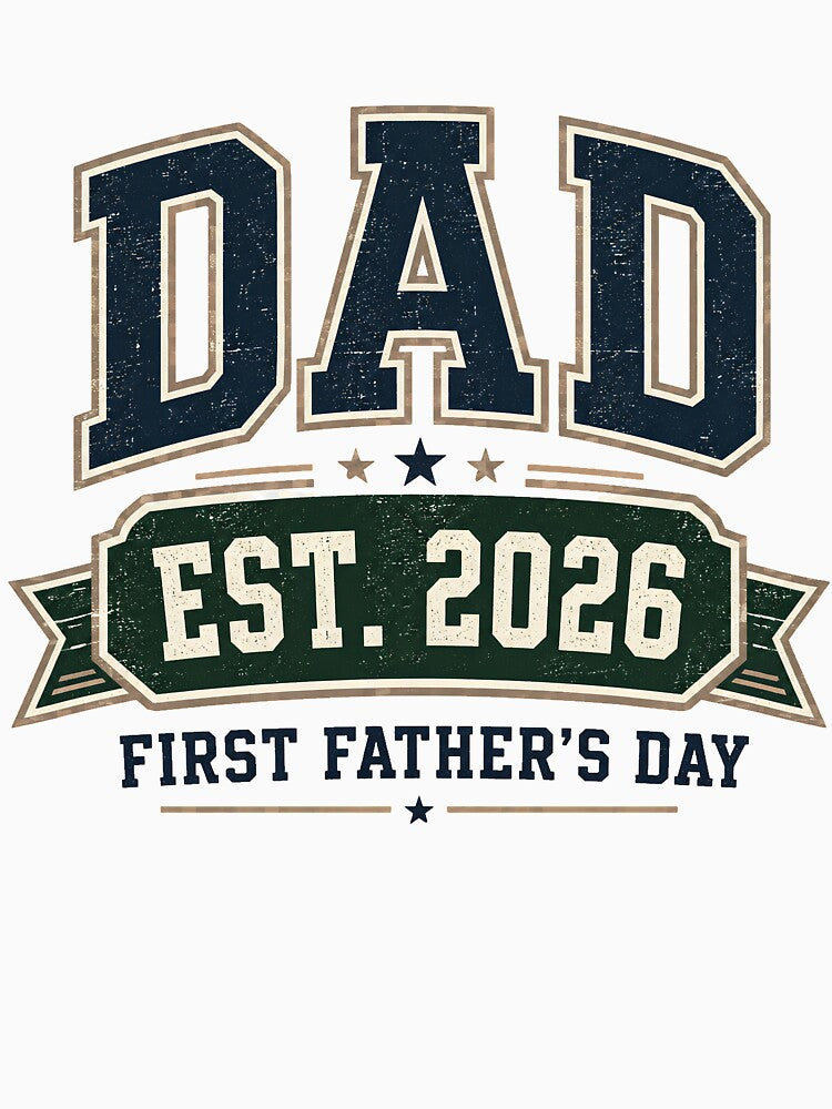 Dad Est 2026 First Fathers Day Gift by PawsKinStudio