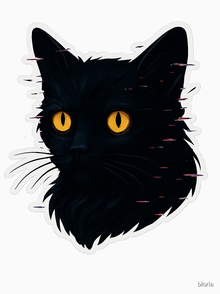 Glitch-Phase Black Cat by bloria