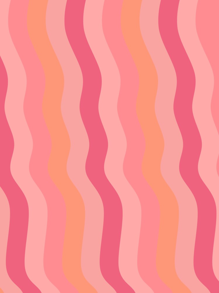 Groovy Vertical Waves – Retro Pink Peach and Coral Sunset Pattern by Aesthetic Crew