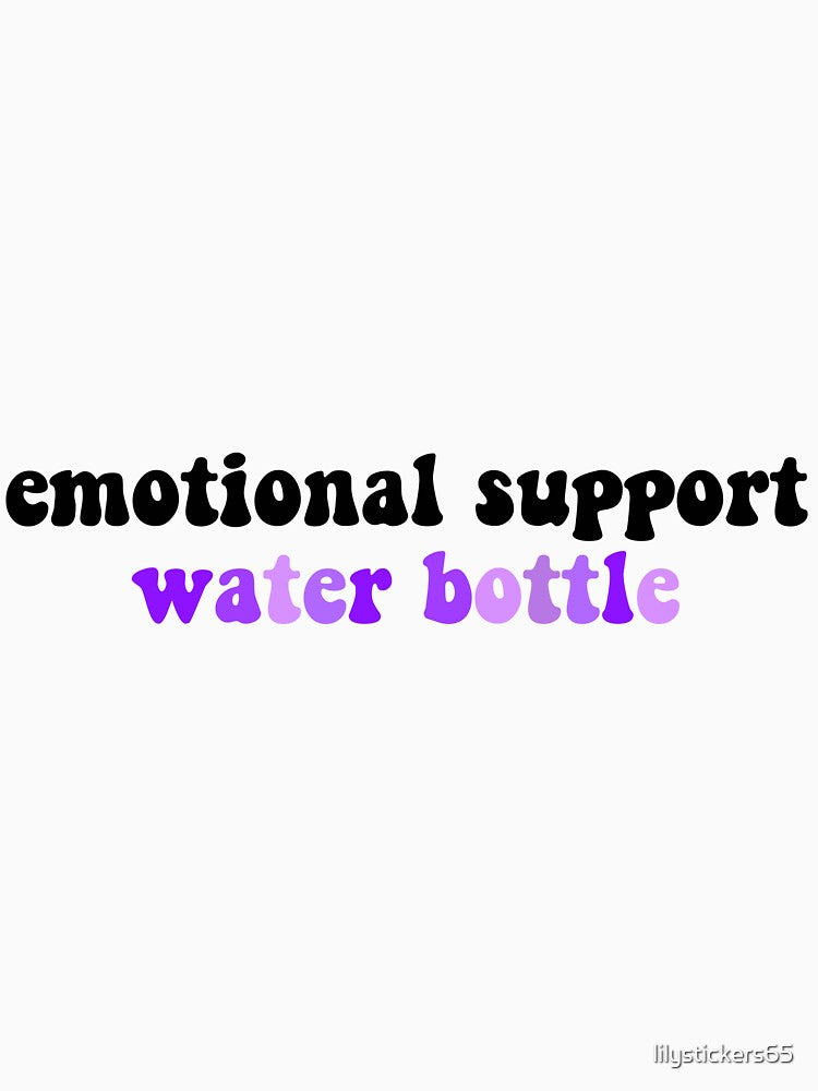 multicolor emotional support water bottle (purple) by lilystickers65