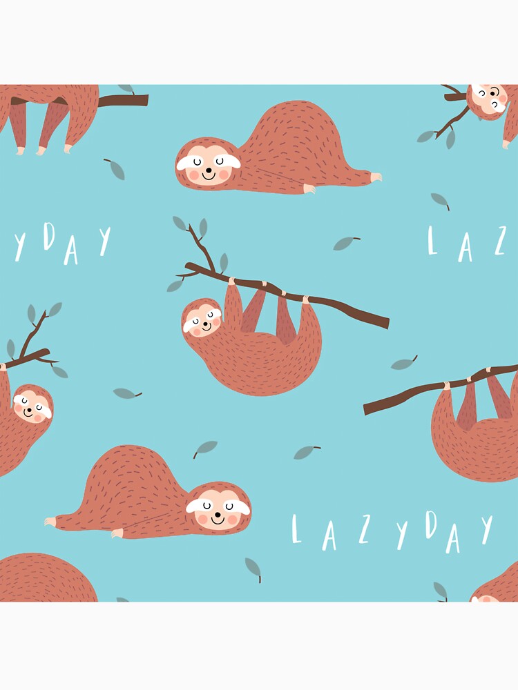 Lazy Sloth on Blue by ArtCreations79