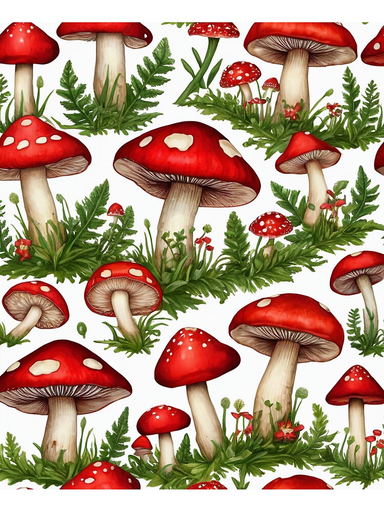 Cottagecore Forest Mushroom Art by GigantoStudio