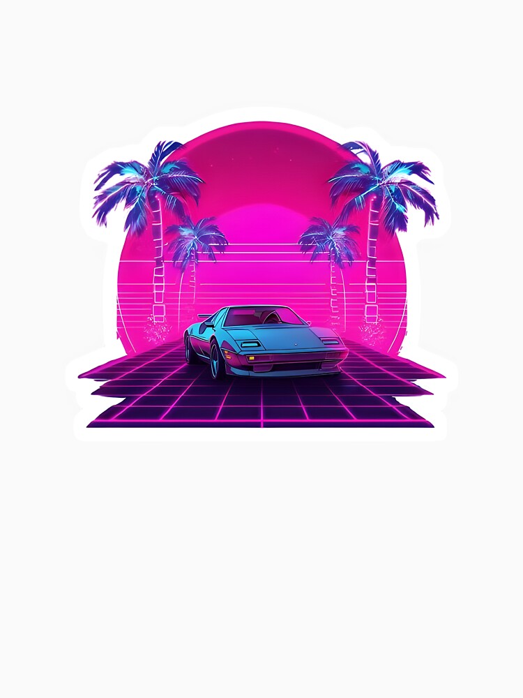 Retro 1980s Synthwave Sports Car Drive by 77Clover