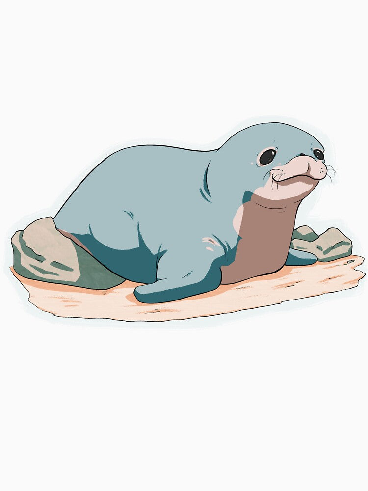 Hawaiian Monk Seal (Endangered Species) [NO TEXT] by Dragon Blossom Art