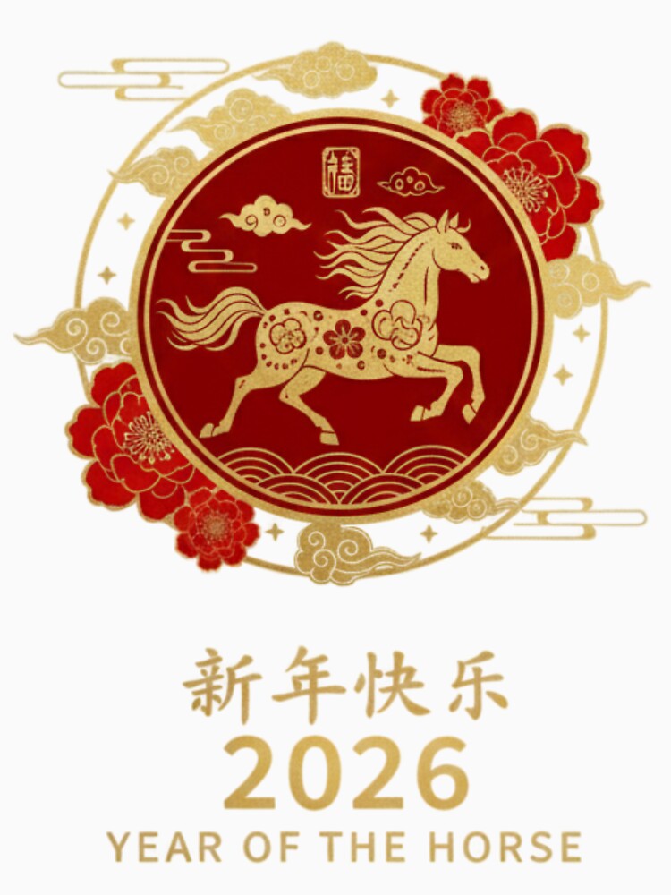 Year Of The Horse 2026 Chinese New Year Zodiac by BRANDOOA