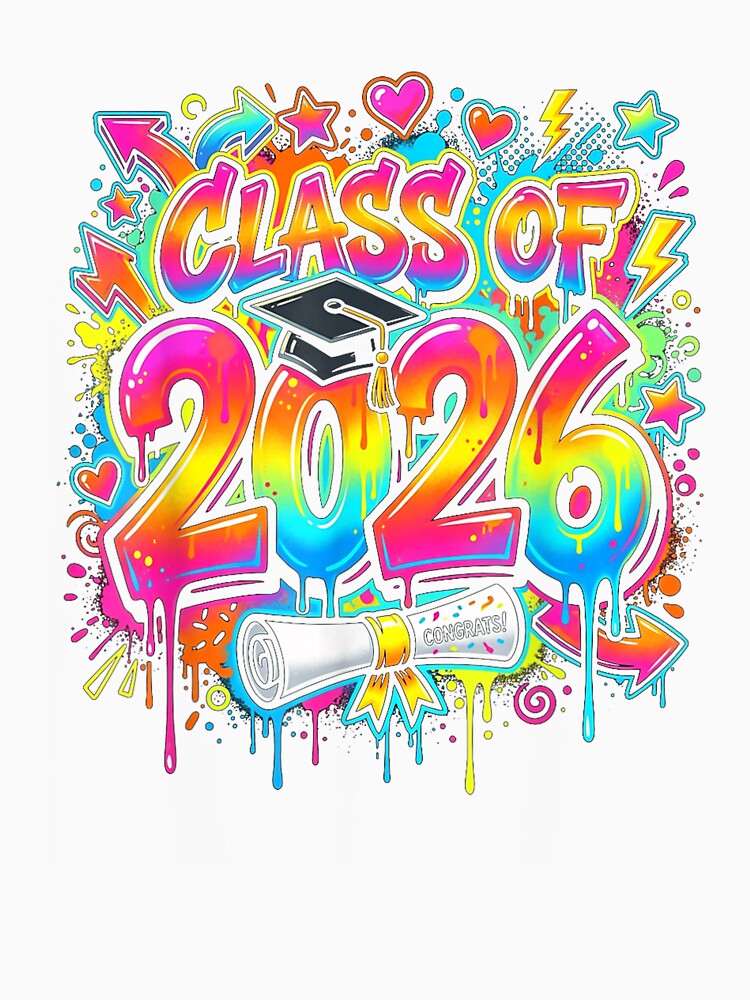 Class of 2026 Graffiti Drip Colorful Graduation Retro Design by kiralynstration