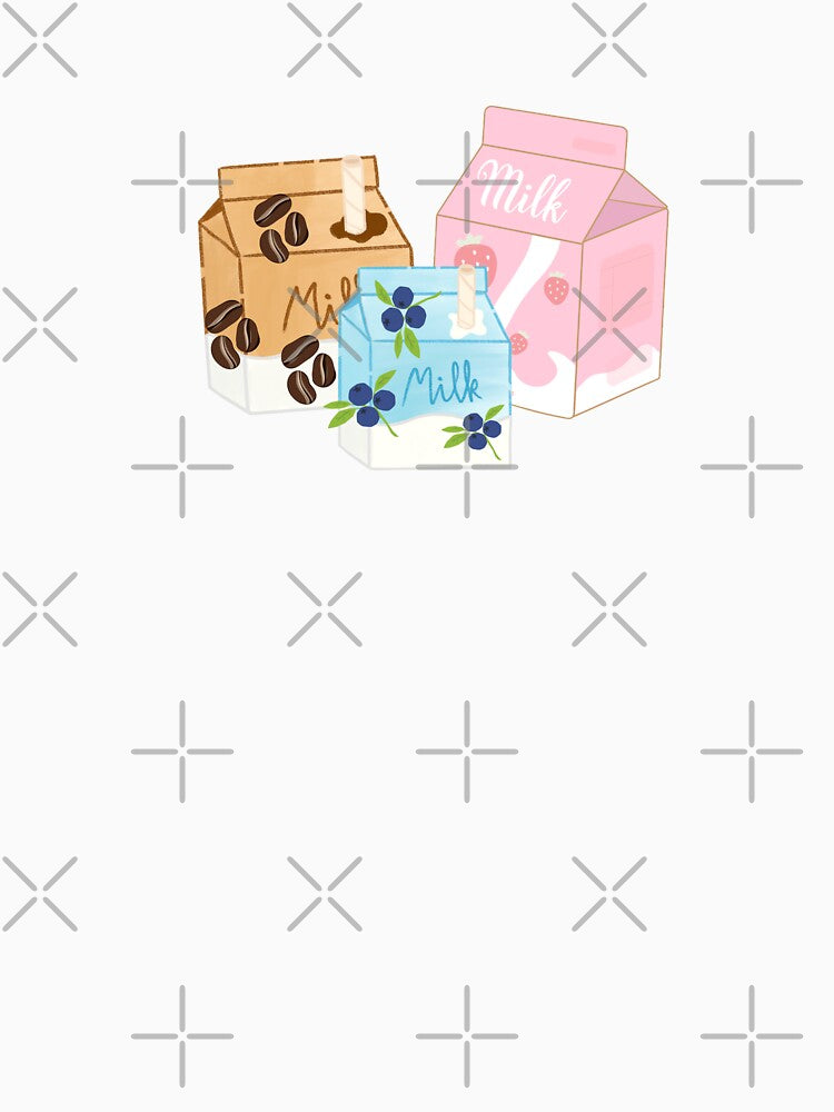Kawaii Flavored Milk Cartons - Strawberry, Blueberry, and Coffee by Akira Design Store