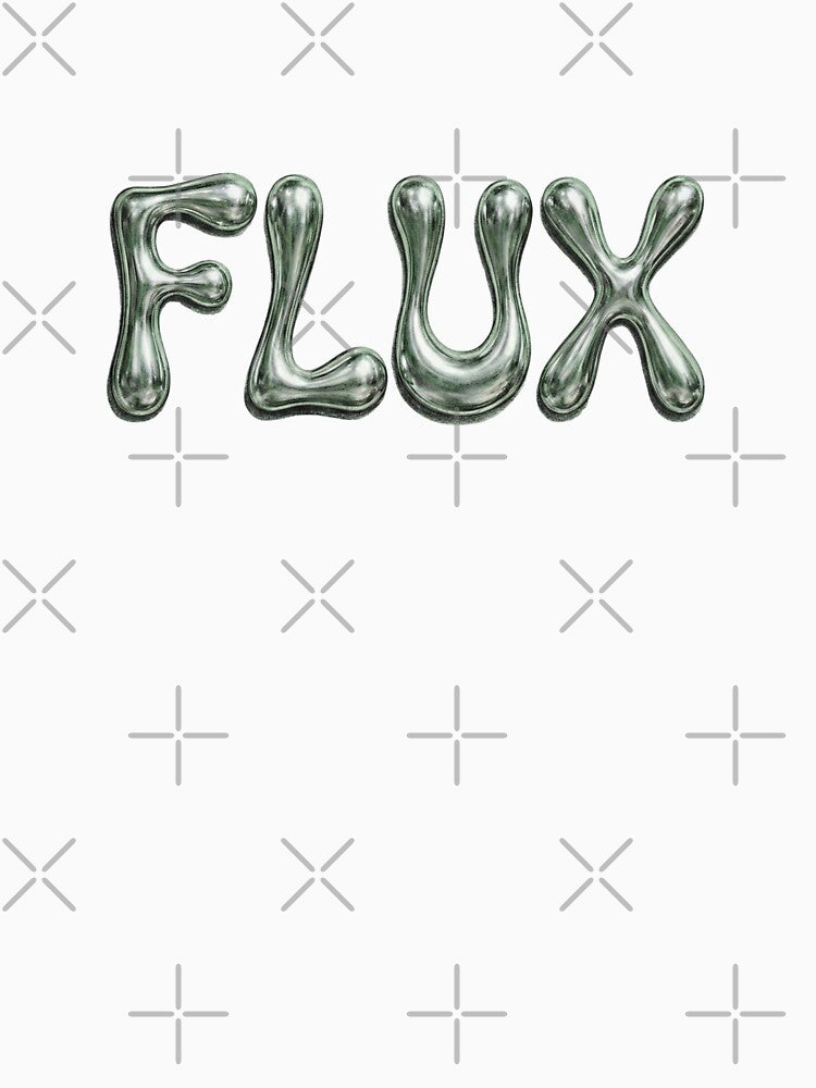 Liquid Chrome FLUX Typography – Melted Metal Y2K Streetwear Graphic with Analog Grit by devilfronty