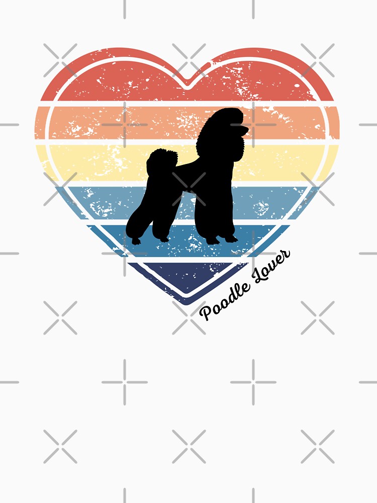 Poodle Lover Retro Sunset Heart by Print-A-Joke
