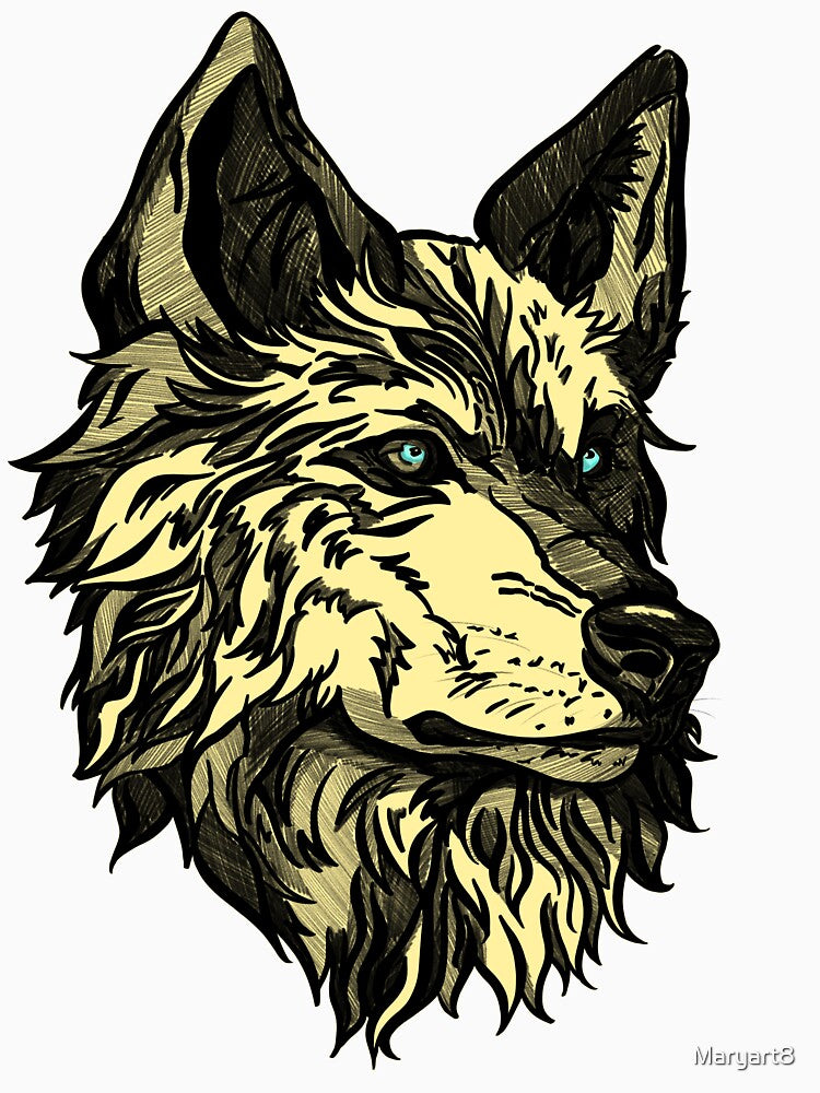 Gold wild wolf by Maryart8
