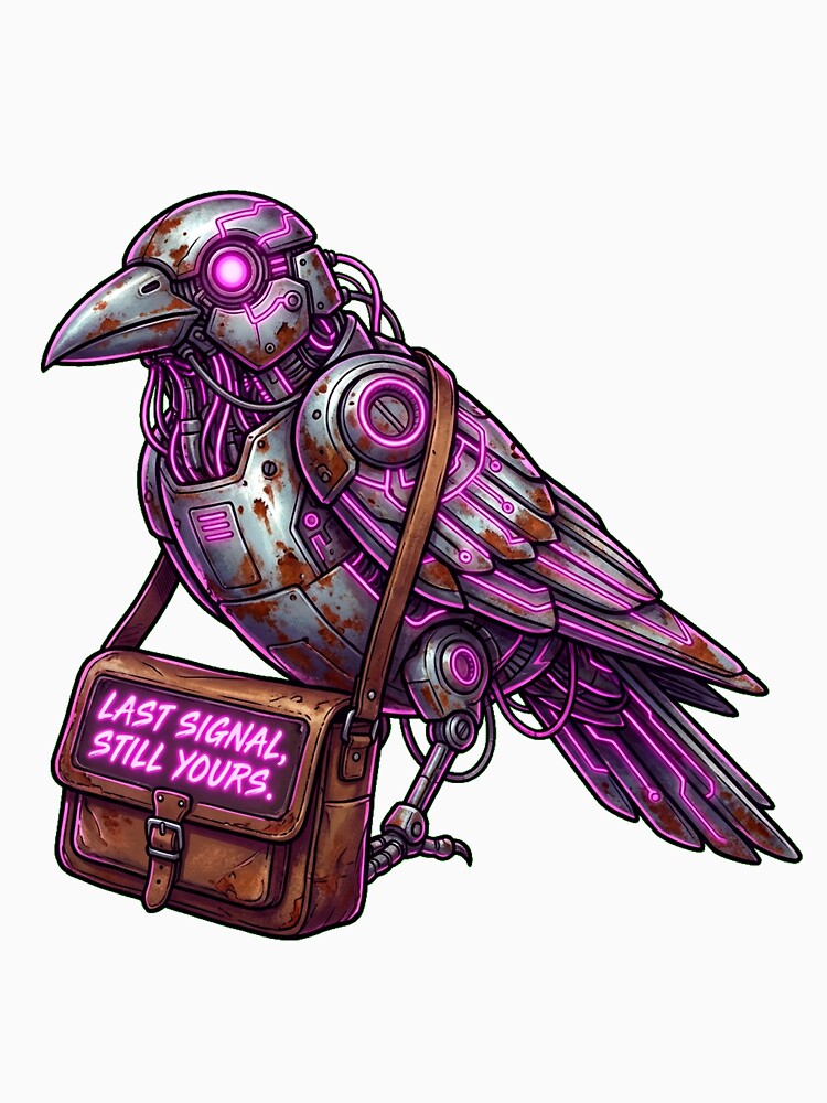 Cyber Chrome Messenger Bird - Neon Pink Floppy Disk Delivery by Thaivi Design