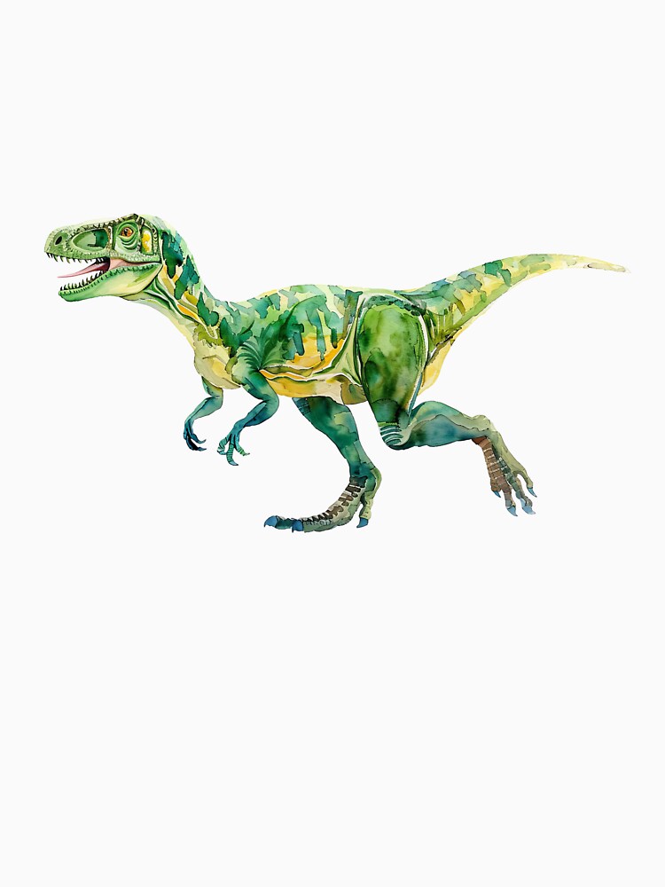 Vibrant Watercolor Dinosaur Illustration - Perfect for Dino Lovers by NTTWJIYA