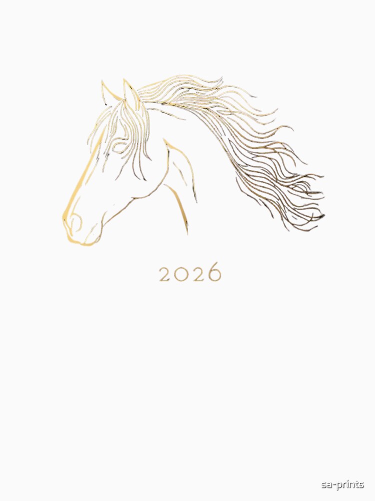 2026 Year of the Fire Horse Minimalist Art by sa-prints