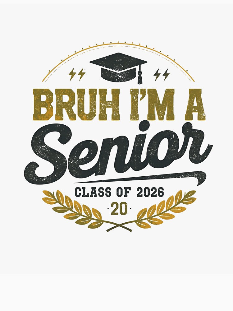 Bruh I’m A Senior Class Of 2026 T‑Shirt | Funny Graduation Senior 2026 Back‑to‑School Tee for High School Seniors, Spirit Week, Pep Rallies by GAIDREDA