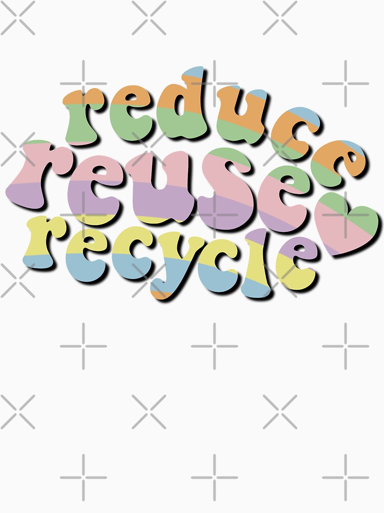 Reduce Reuse Recycle Environmental Advocacy Pastel Stripes Retro by cashewdays