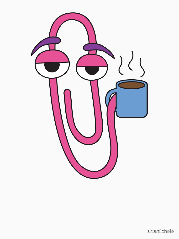 Retro Clippy with Coffee by anamichele