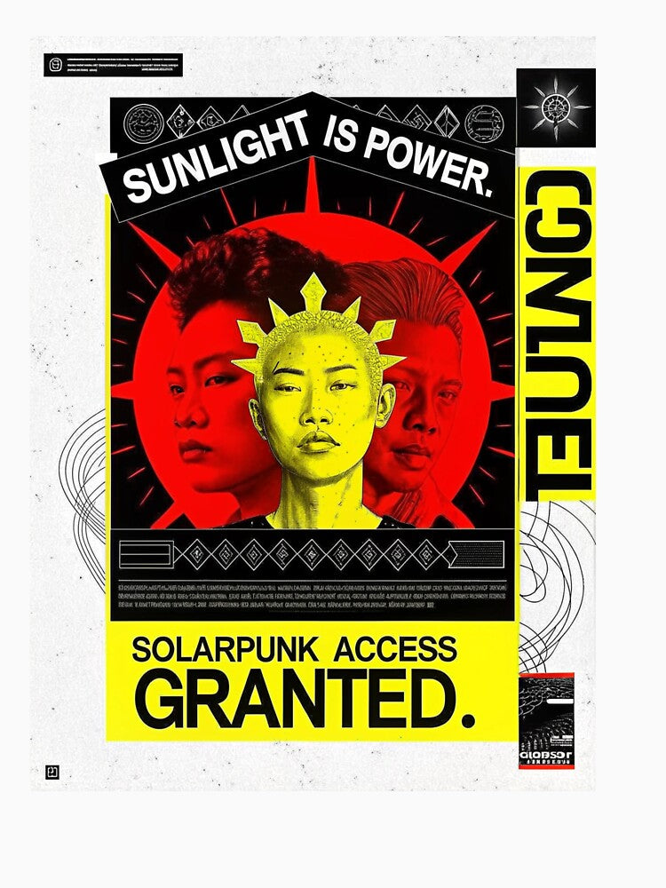 Solarpunk Poster Sun Power by Raw-Ink