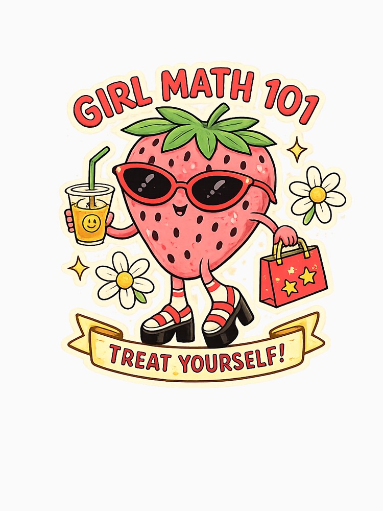 Girl Math Strawberry Cute Funny Aesthetic Design by CULTWEAR SOCIETY