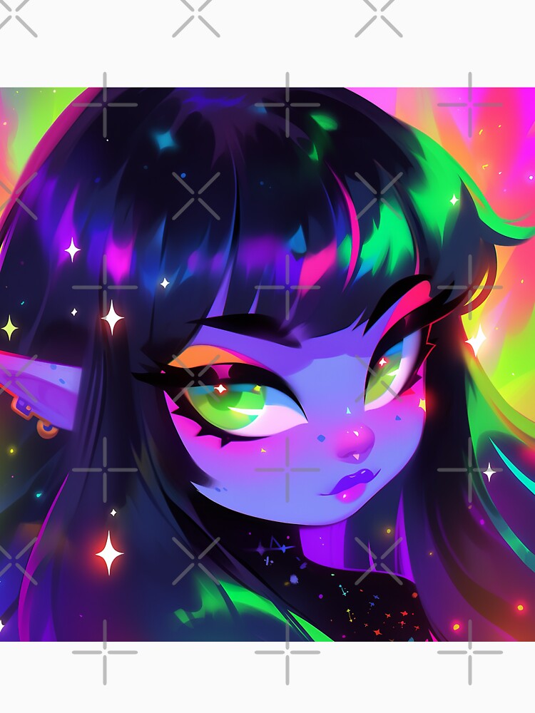 Kawaii Neon Elf Anime Girl by bubblegoth