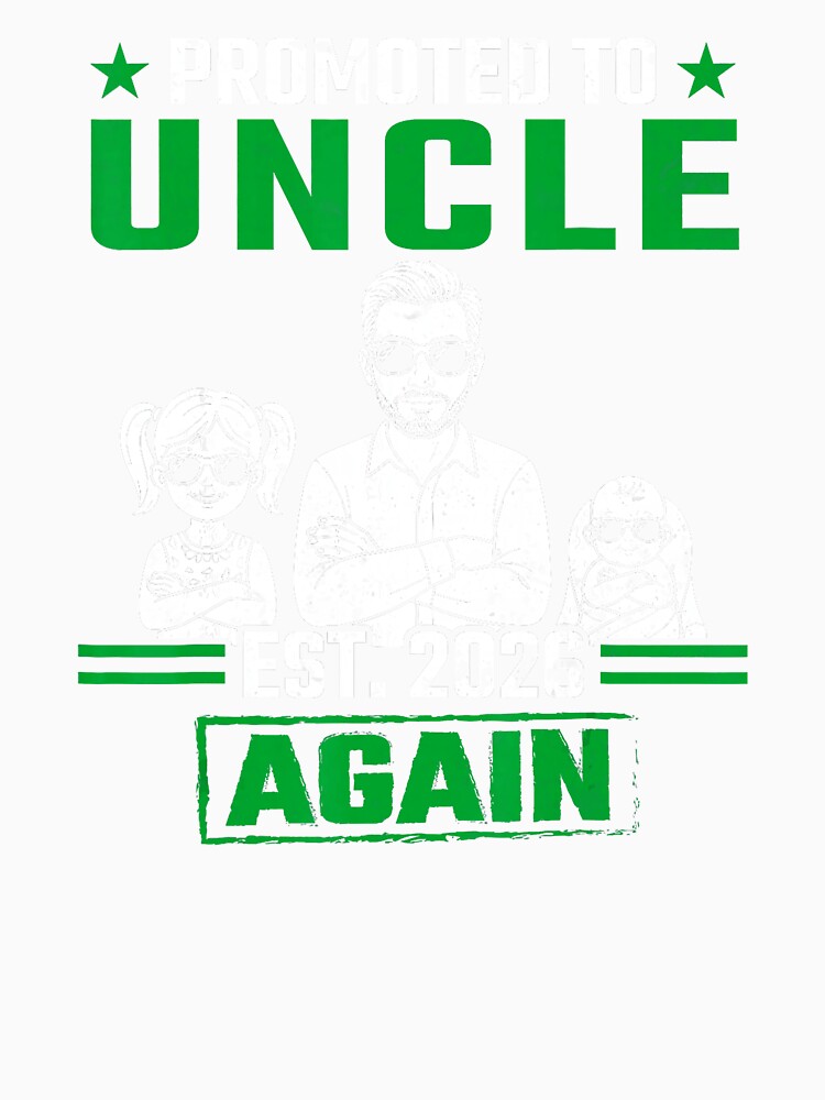Promoted to Uncle Again Est 2026 Funny New Baby Announcement by zamiokaline