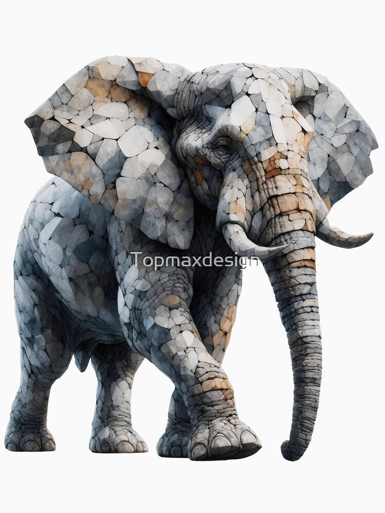Stone Elephant Art Graphic by Topmaxdesign