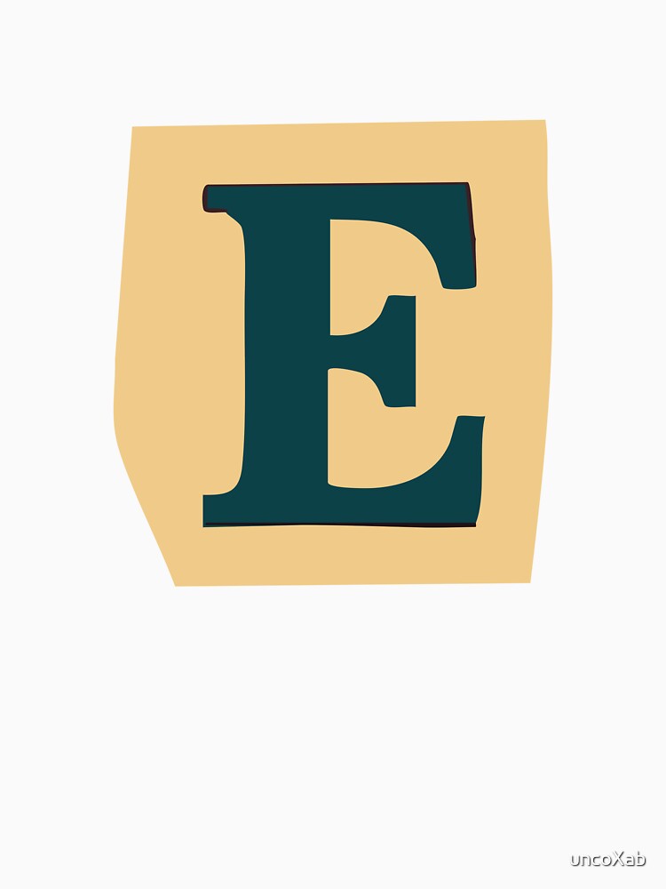 Letter E - Colorful Cutout Paper Collage Alphabet Initial by uncoXab