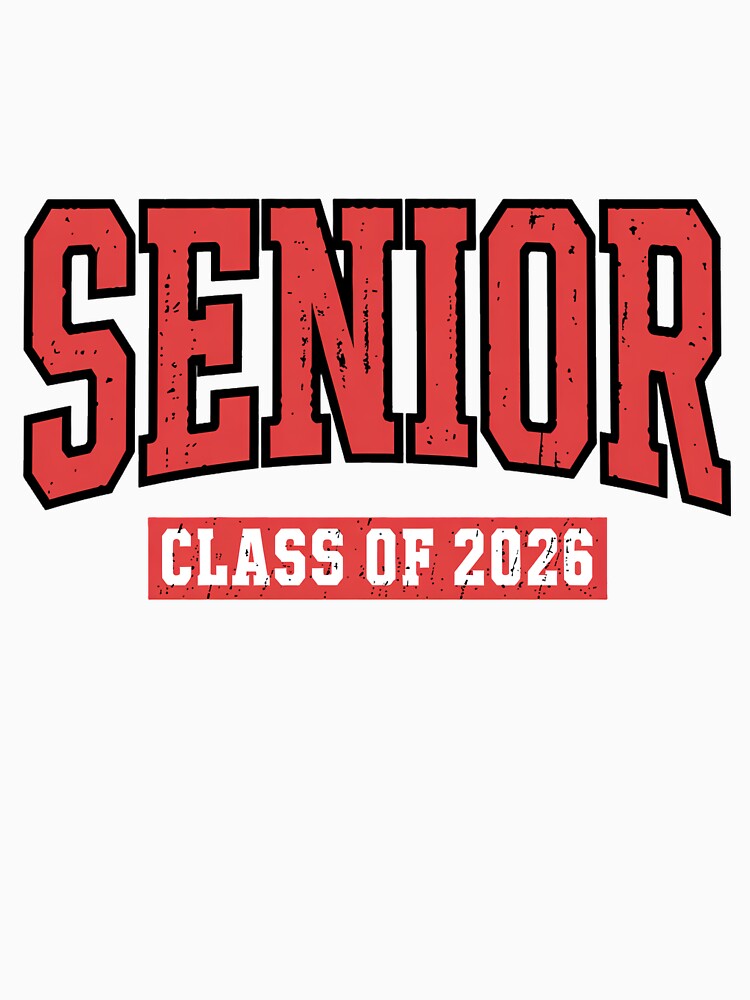 Vintage Senior 2026 | Distressed Varsity Red Class of 2026 Graphic by pixelspaperslab