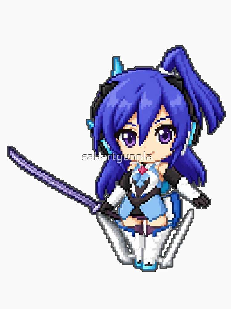 Tsubasa Kazanari Chibi Senki Zesshou Symphogear pixel art by sabartgunpla