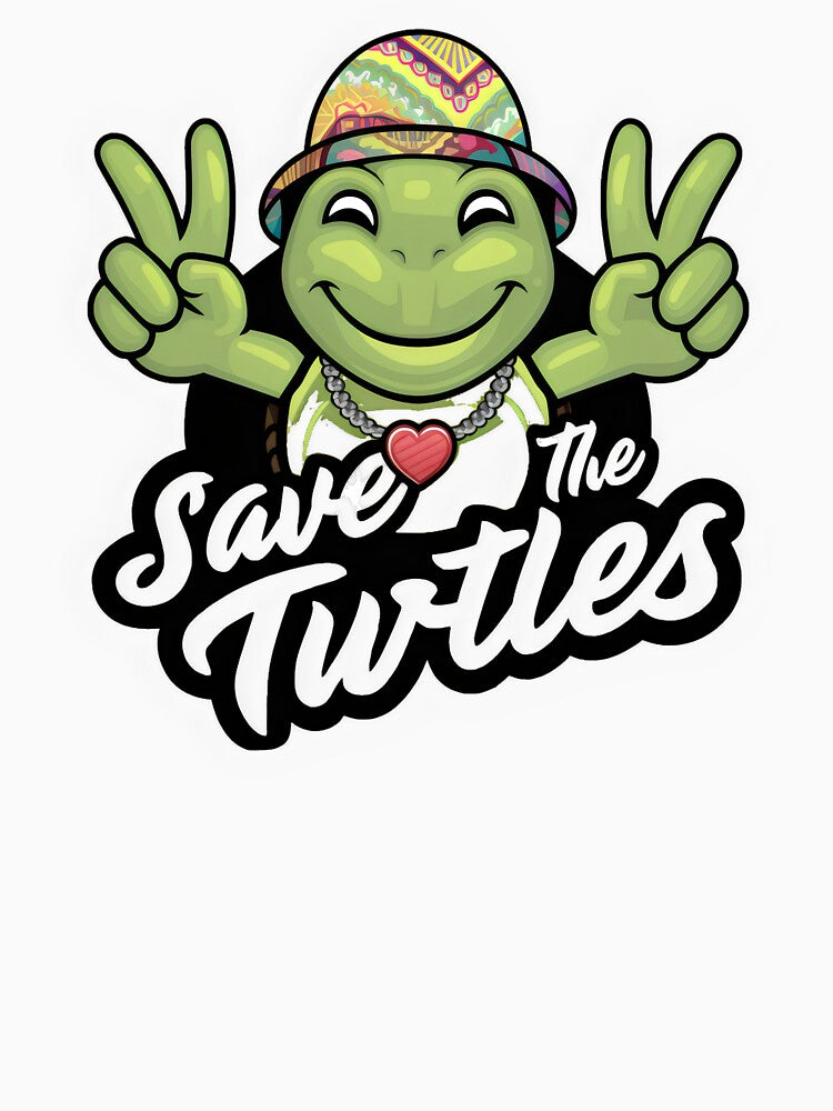 Hippie Turtle: Peace, Love, and Ocean Protection "Save the Turtles" by MillennialVibe