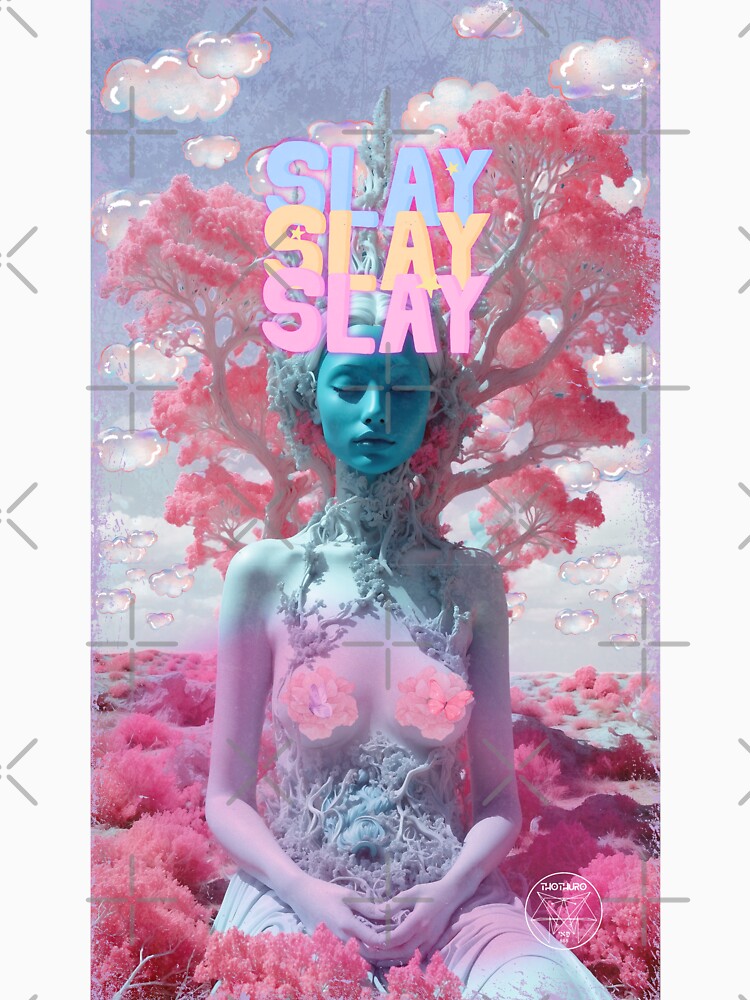 SLAY | Pastel Aesthetic Forest Goddess Digital Art by TheTechnoCanvas