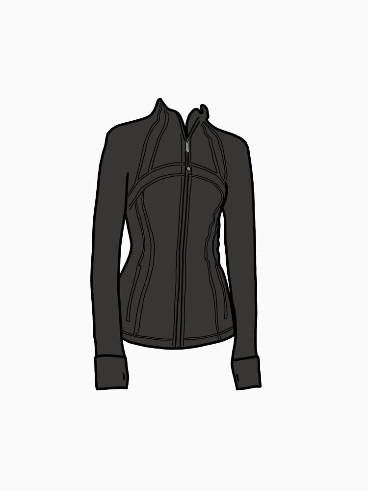 Girls women’s athletic high end athleisure jacket trendy aesthetic black by Niklauss