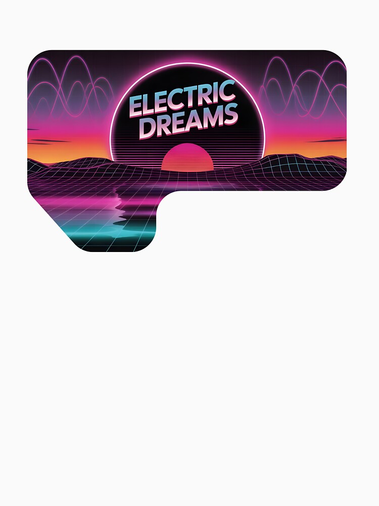 Electric Dreams – Retro Synthwave Neon Sunset by 404wearpl