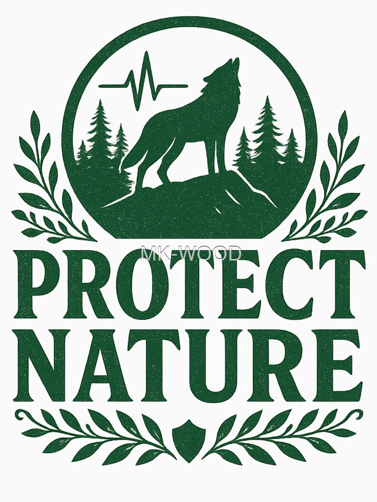 Protect Nature – Wolf in the Forest – Eco Illustration by MK-WOOD