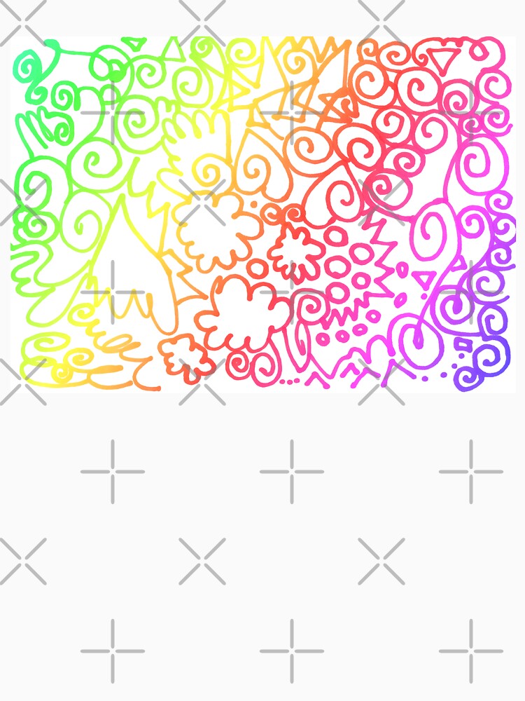 Abstract rainbow marker lines drawing | Colorful creative artsy hand drawing line composition by lausn
