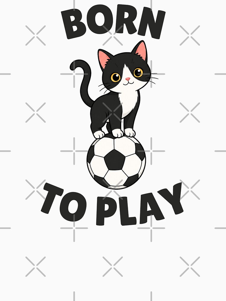 Born to Play Tuxedo Cat Soccer by Mirsh-design