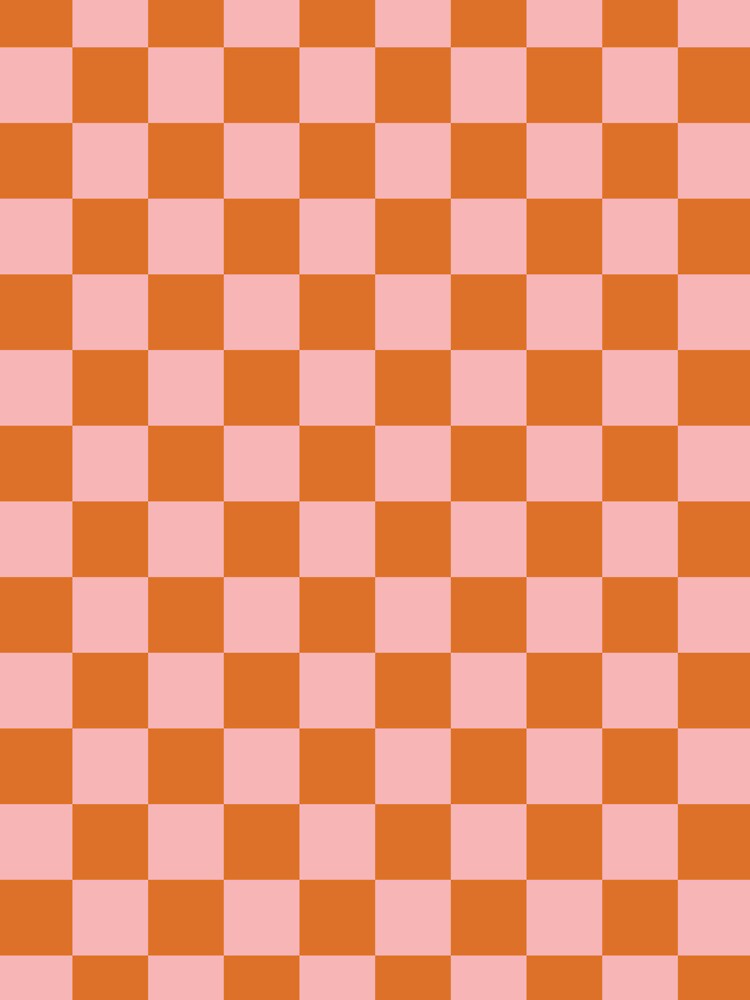 Checkerboard Mini Check Pattern Pink Orange by kierkegaard