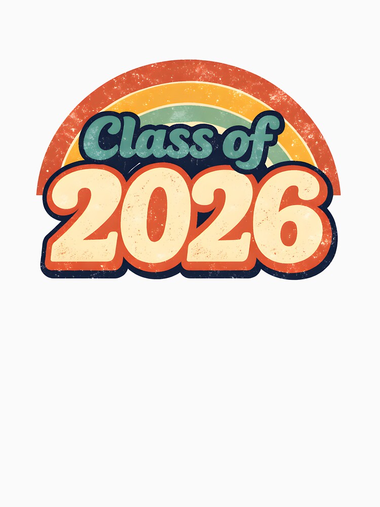 Class of 2026 Retro Rainbow T-Shirt – Vintage Graduation Groovy Design by FestivityFinds