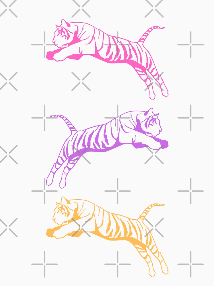 3 preppy tigers in pink, purple and yellow by SUUSCK ★