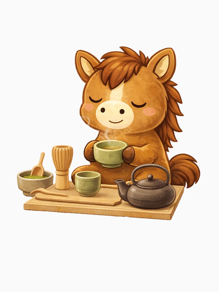 Peaceful Tet Horse Tea Time – Cute Zodiac Moment by PunchDrop
