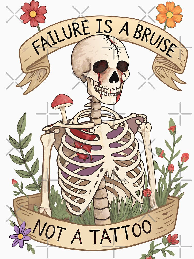 Failure Is a Bruise, Not a Tattoo – Skeleton Resilience Art by pixelated_echoes