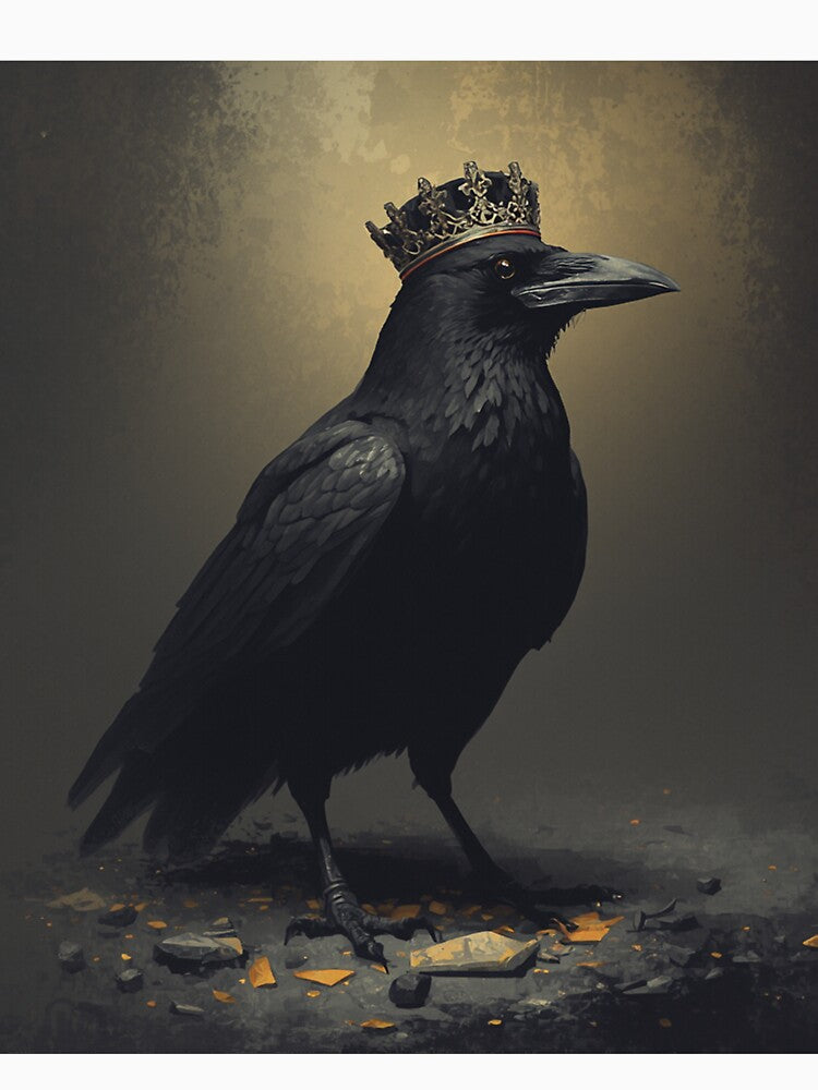 Crowned Raven Dark Royalty Gothic Art by GraveyardGlam